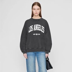 ANINE BING Los Angeles Washed Black Ramona Sweatshirt Crewneck